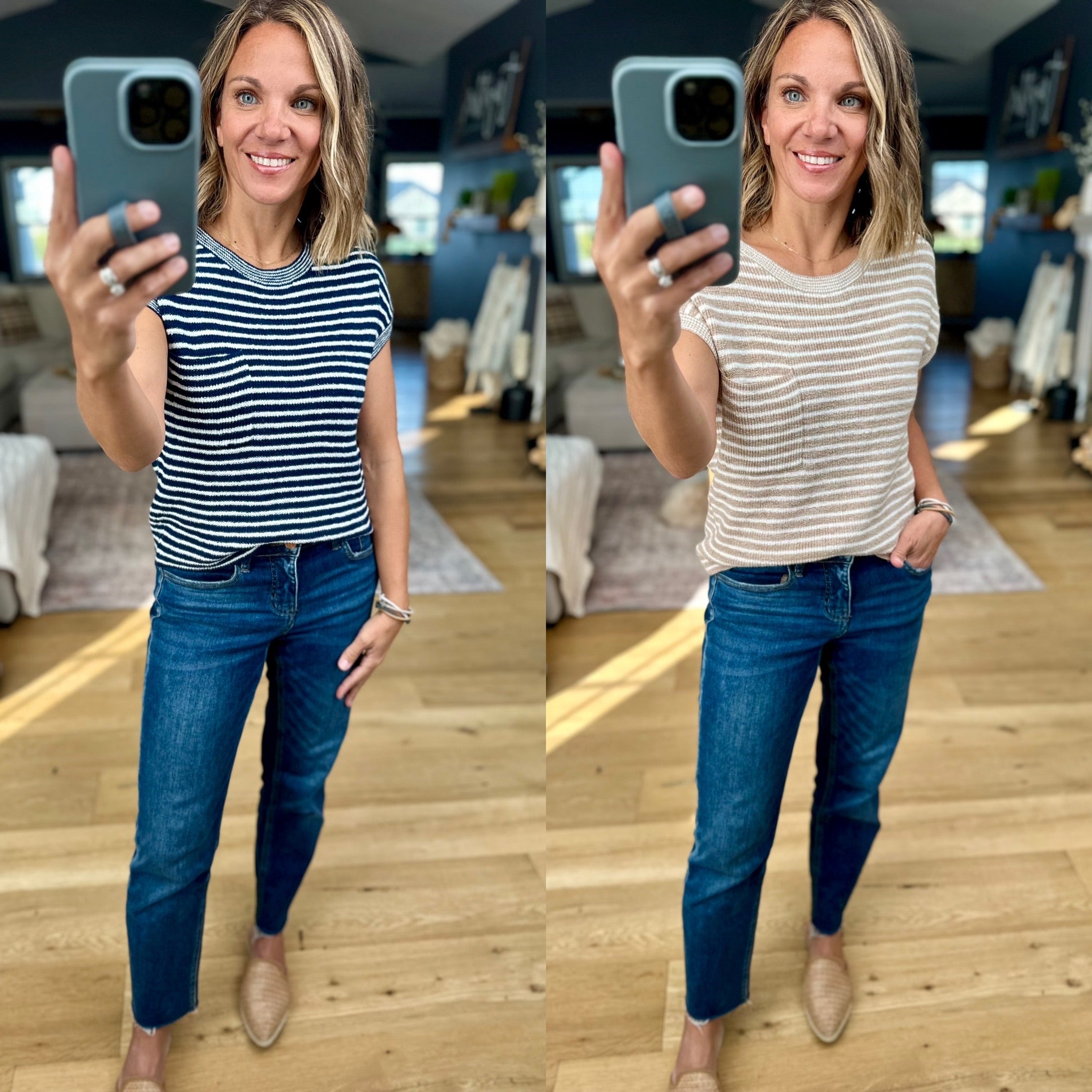 Almost Famous Striped Top-Blu Pepper-Anna Kaytes Boutique, Women's Fashion Boutique in Grinnell, Iowa