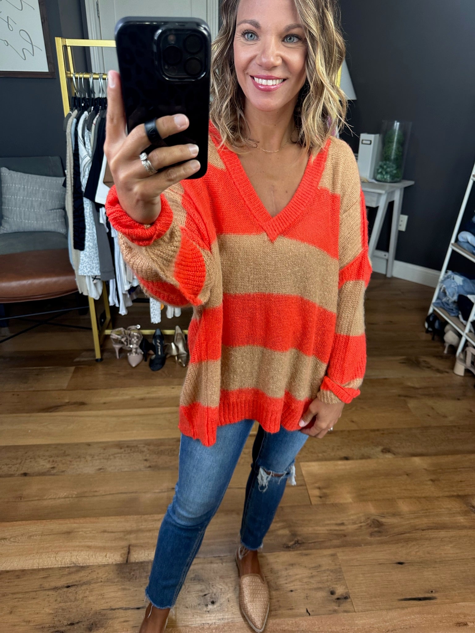 Turn Around Colorblock V-Neck Oversized Sweater - Multiple Options-Sweaters-By Together W1382-Anna Kaytes Boutique, Women's Fashion Boutique in Grinnell, Iowa