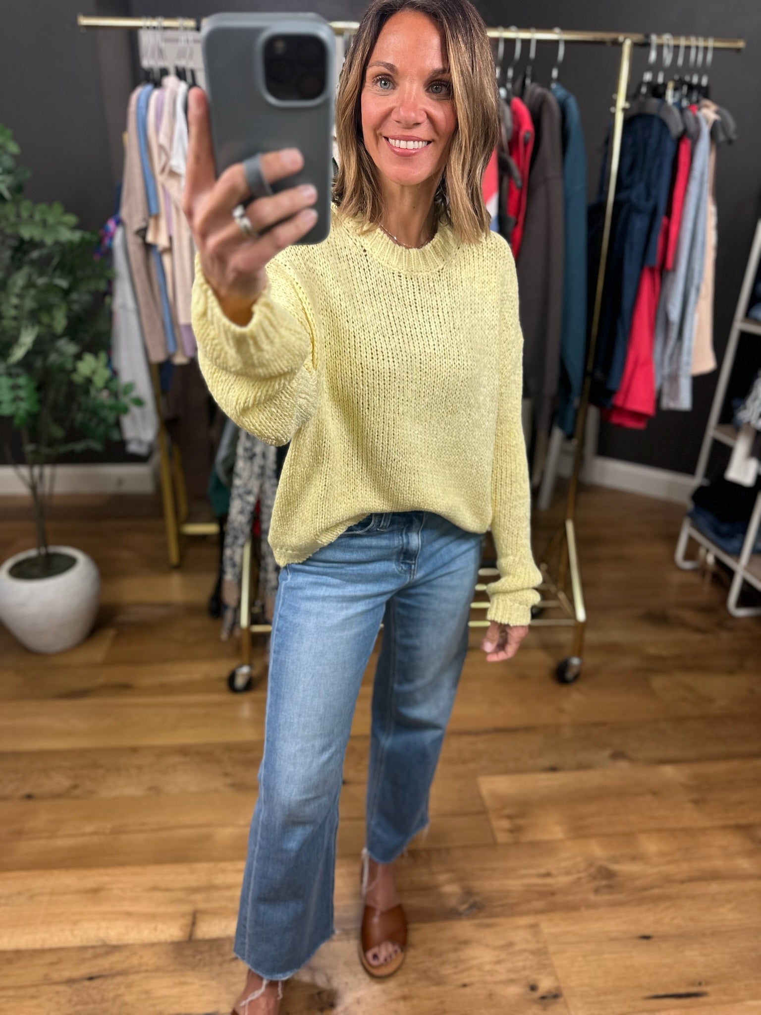 Most Of The Time Knit Crew-Sweaters-Wishlist-Anna Kaytes Boutique, Women's Fashion Boutique in Grinnell, Iowa