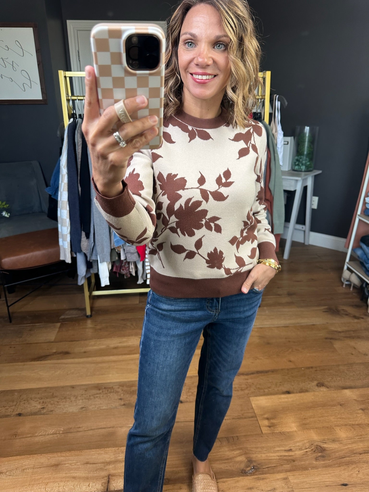 A New Leaf Crew Sweater - Oatmeal-Staccato-Anna Kaytes Boutique, Women's Fashion Boutique in Grinnell, Iowa