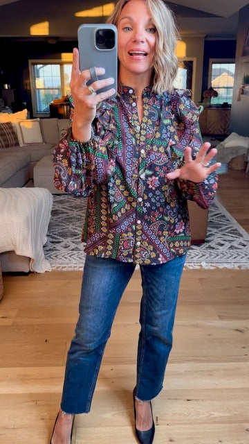 Moving Through Fall Button-Down Top-Fate-Anna Kaytes Boutique, Women's Fashion Boutique in Grinnell, Iowa