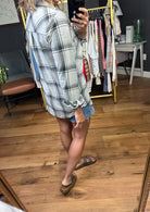 Never A Risk Button-Down Plaid Top - Black/Grey-Long Sleeves-Thread & Supply T1085PVXTS-Anna Kaytes Boutique, Women's Fashion Boutique in Grinnell, Iowa