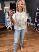 Great Start Crochet Knit Top - Oatmeal-Bibi-Anna Kaytes Boutique, Women's Fashion Boutique in Grinnell, Iowa