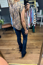 Stay the Same Dainty Floral Cap Sleeve Tee - Coffee-Wishlist-Anna Kaytes Boutique, Women's Fashion Boutique in Grinnell, Iowa