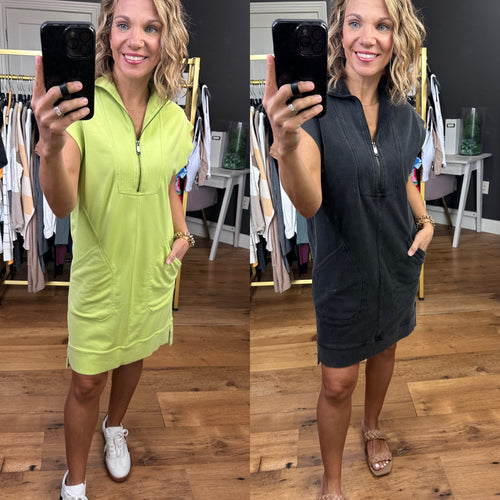 Get Around To It Zip Detail Dress - Multiple Options-Dresses-Entro-Anna Kaytes Boutique, Women's Fashion Boutique in Grinnell, Iowa