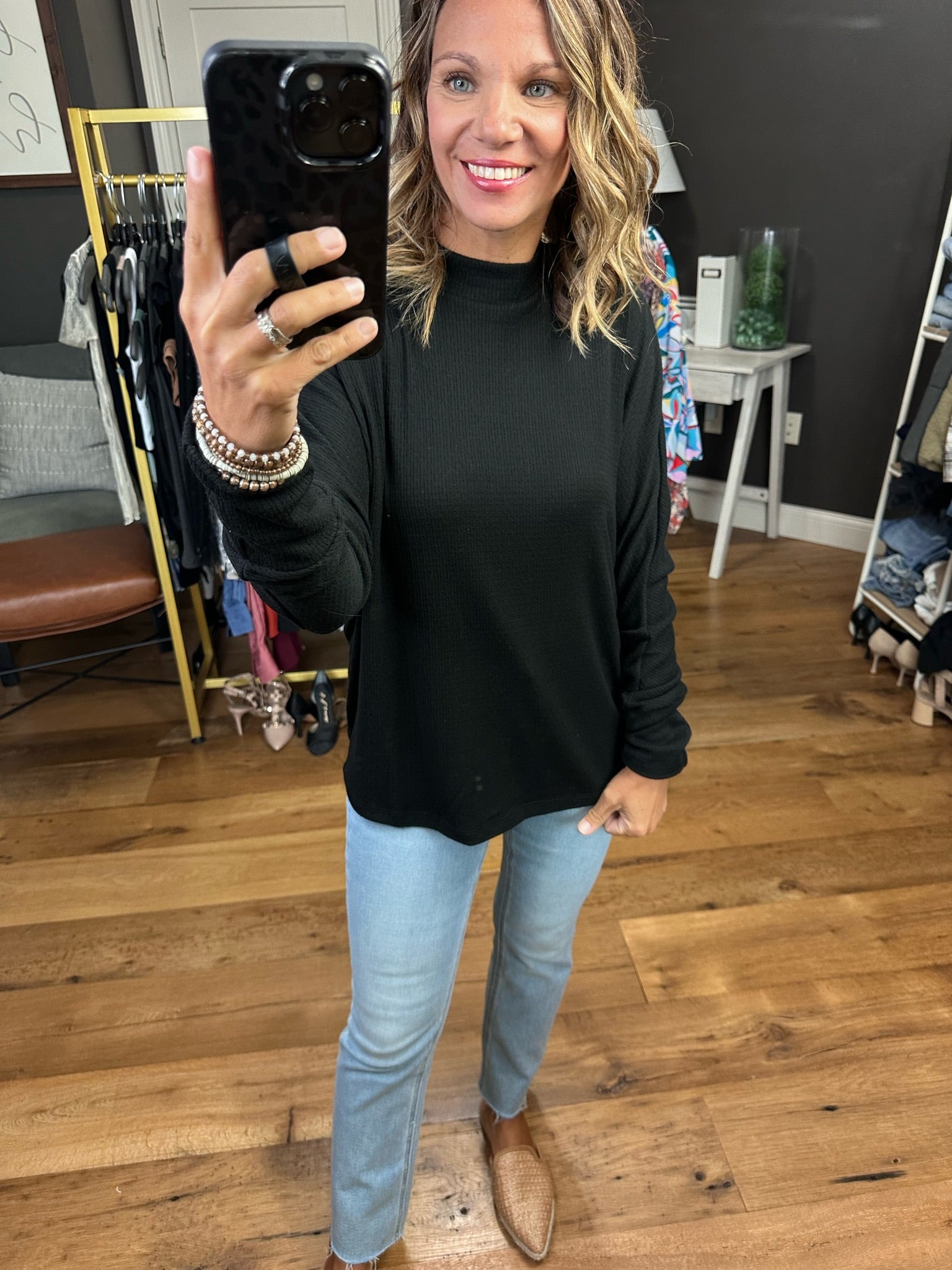 Right Next To You Mock Neck Top - Multiple Options-Long Sleeves-Staccato 17855B-Anna Kaytes Boutique, Women's Fashion Boutique in Grinnell, Iowa