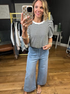 Our Story Striped Balloon Sleeve Top - Black-Jodifl-Anna Kaytes Boutique, Women's Fashion Boutique in Grinnell, Iowa