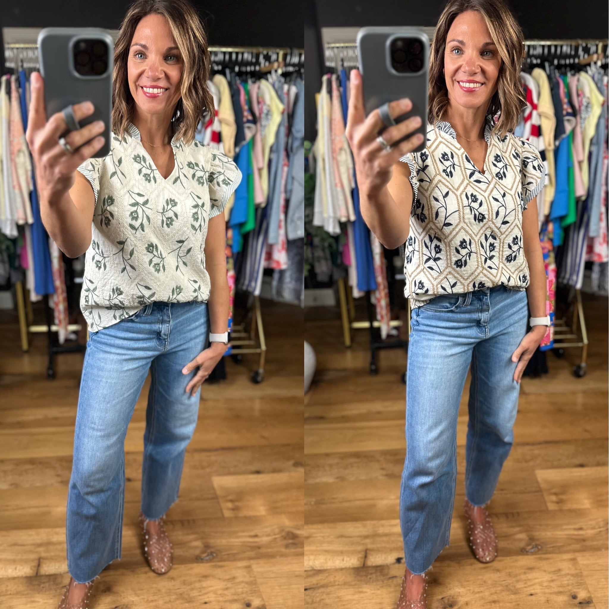 Made For Love Flutter Sleeve Top-Short Sleeves-She & Sky-Anna Kaytes Boutique, Women's Fashion Boutique in Grinnell, Iowa