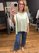 Life Lessons Dolman Mineral Wash Tee - Sage-Easel-Anna Kaytes Boutique, Women's Fashion Boutique in Grinnell, Iowa