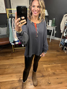 Take It From Me Henley Sweatshirt - Dusk Orange-Sweaters-Bucketlist T2037-Anna Kaytes Boutique, Women's Fashion Boutique in Grinnell, Iowa