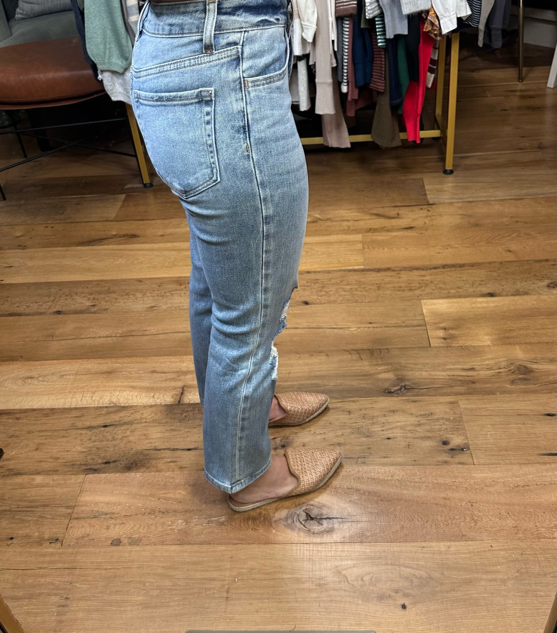 The Kelsey High-Rise Straight Crop Denim-Jeans-Loveret LV1024-Anna Kaytes Boutique, Women's Fashion Boutique in Grinnell, Iowa