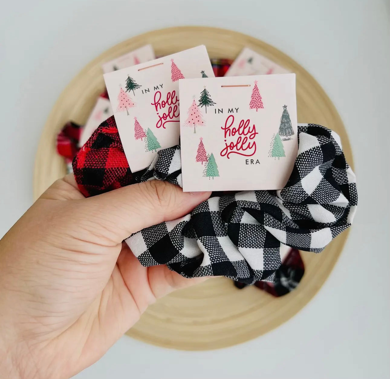 Holiday Jolly Era Spirit Plaid Scunchie-Hair Accessories-Anna Kaytes Boutique-Anna Kaytes Boutique, Women's Fashion Boutique in Grinnell, Iowa