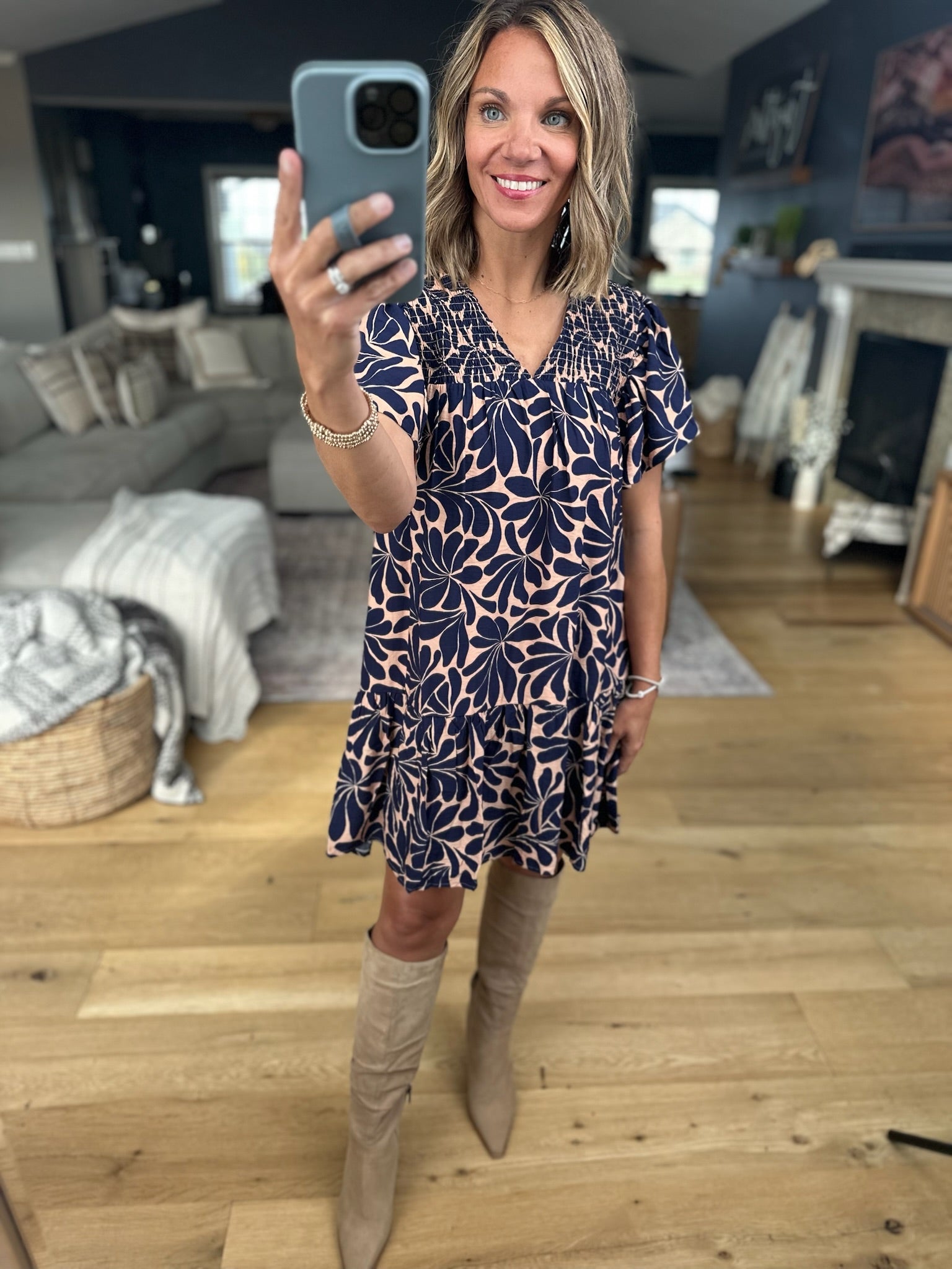 Everyday Icon Patterned Dress-Day & Moon-Anna Kaytes Boutique, Women's Fashion Boutique in Grinnell, Iowa