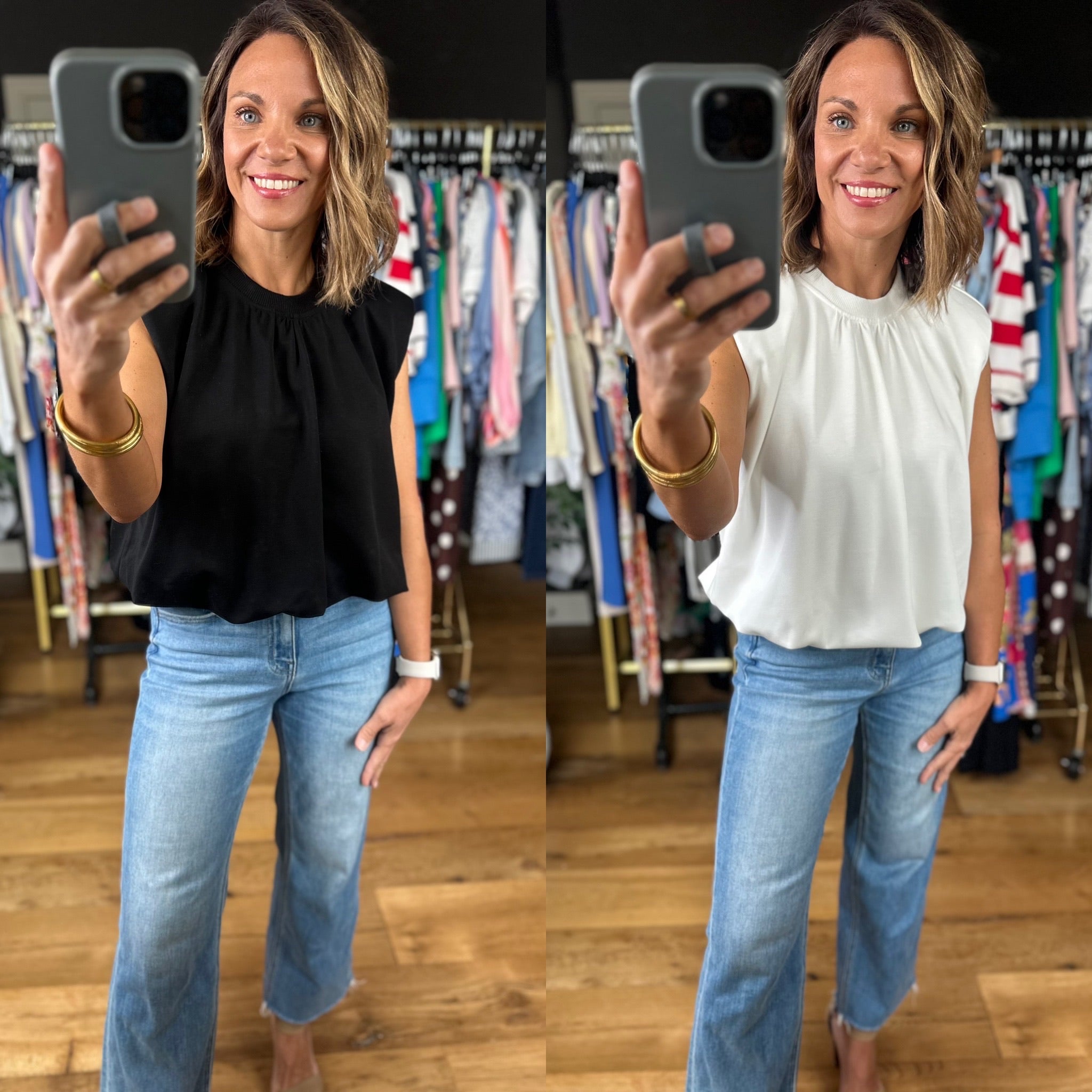 Aside From You Bubble-Hem Top-Short Sleeves-Entro-Anna Kaytes Boutique, Women's Fashion Boutique in Grinnell, Iowa