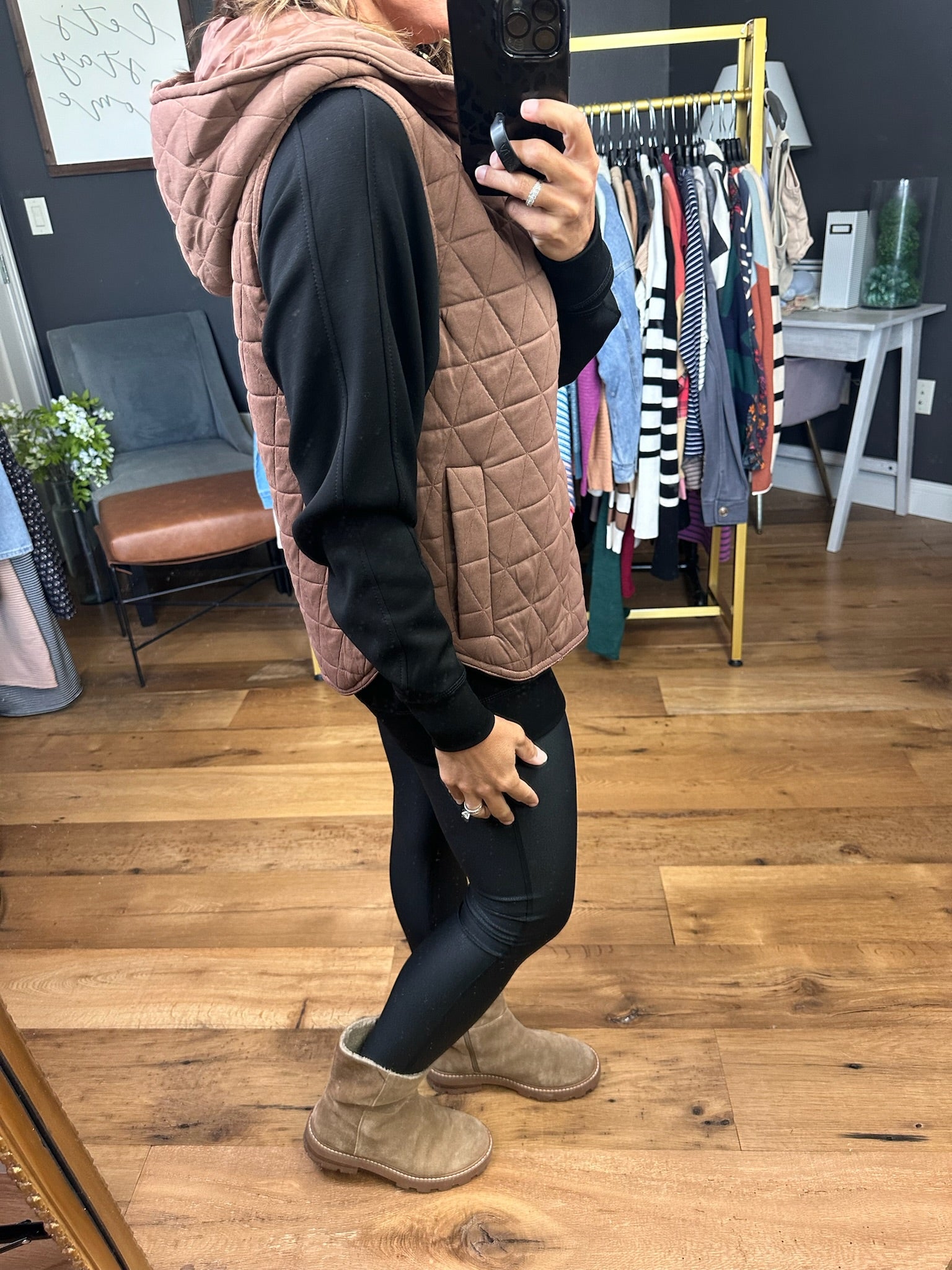 Understanding Fall Quilted Vest - Mocha-Staccato-Anna Kaytes Boutique, Women's Fashion Boutique in Grinnell, Iowa