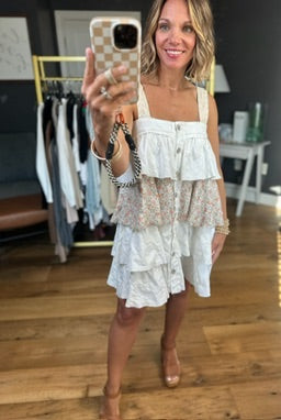 Give It All Back Ruffle Button-Down Dress - Ivory-POL-Anna Kaytes Boutique, Women's Fashion Boutique in Grinnell, Iowa