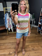 Start With Me Striped Knit Top - Oatmeal Combo-Short Sleeves-Bibi-Anna Kaytes Boutique, Women's Fashion Boutique in Grinnell, Iowa