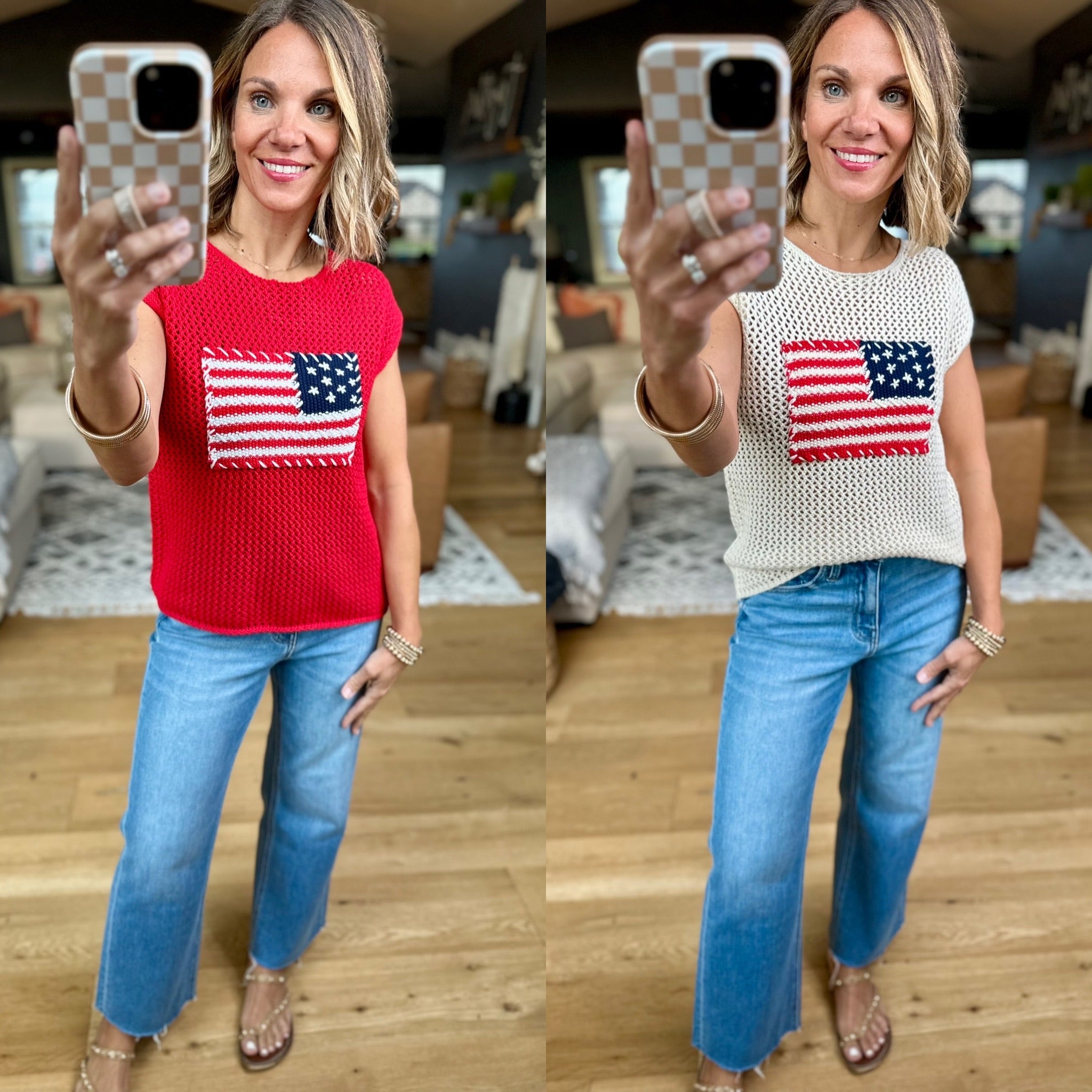 Symbol Of Honor Flag Knit Top - Multiple Options-Blu Pepper-Anna Kaytes Boutique, Women's Fashion Boutique in Grinnell, Iowa
