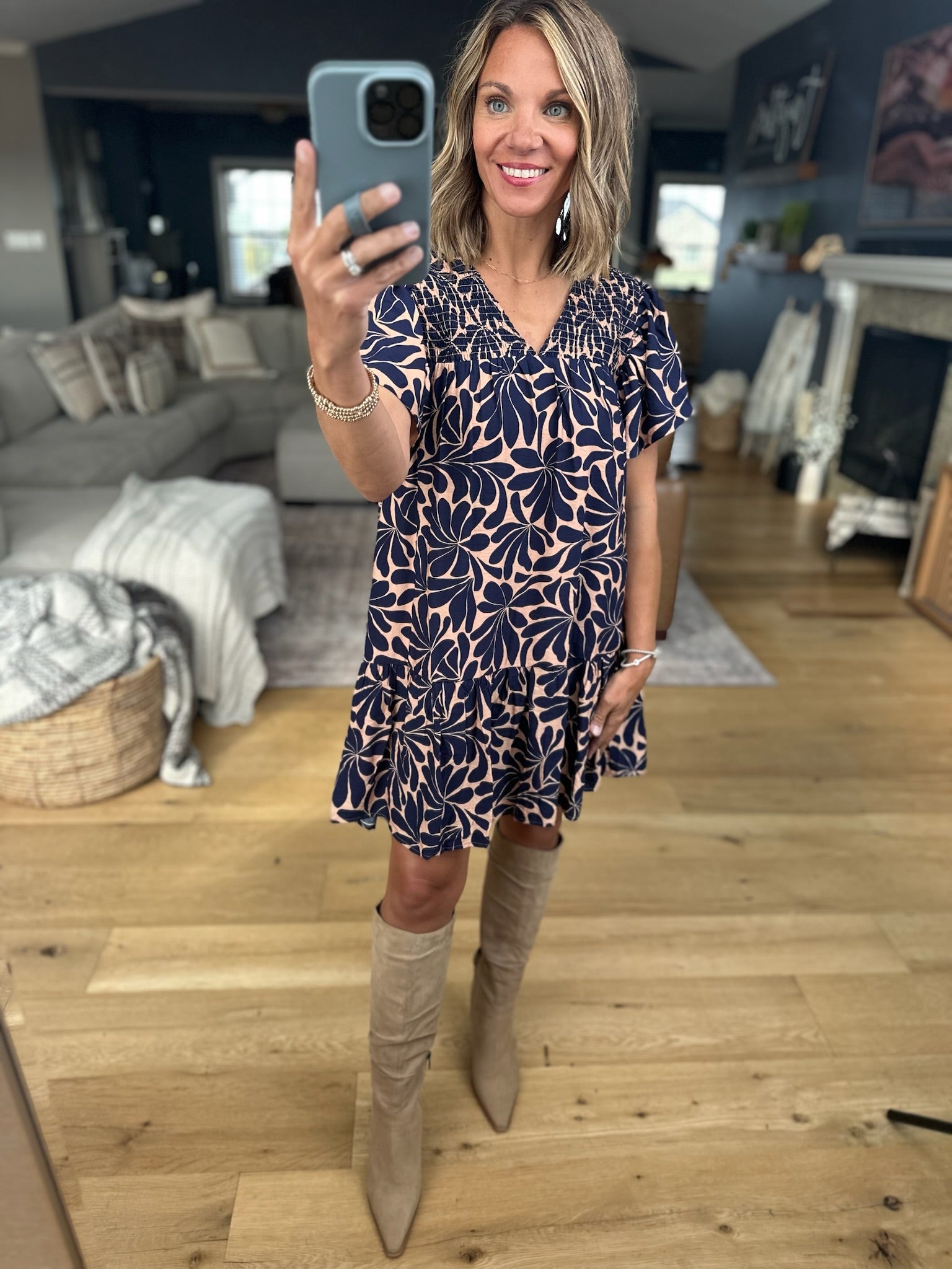 Everyday Icon Patterned Dress-Day & Moon-Anna Kaytes Boutique, Women's Fashion Boutique in Grinnell, Iowa