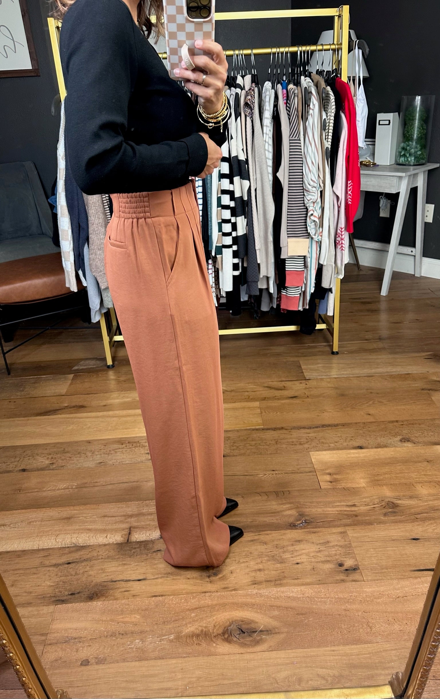 In A Haze Wide-Leg Trouser Pant - Hazelnut – Anna Kaytes