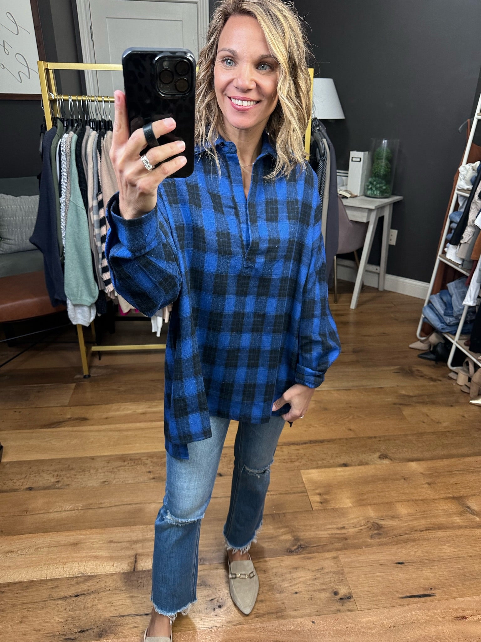 To Be True Plaid Tunic Top - Multiple Options