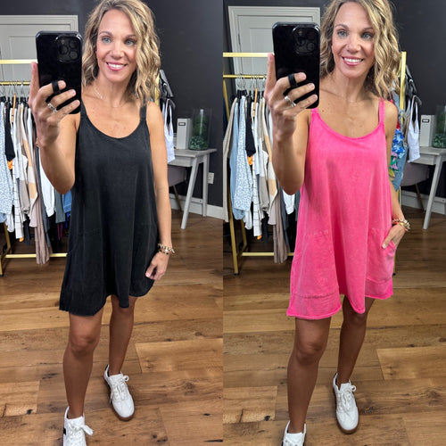 Out & About Dress With Romper Lining - Multiple Options-Very J-Anna Kaytes Boutique, Women's Fashion Boutique in Grinnell, Iowa