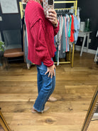 Catching Up Cable Knit Sweater - Red-Aemi & Co-Anna Kaytes Boutique, Women's Fashion Boutique in Grinnell, Iowa