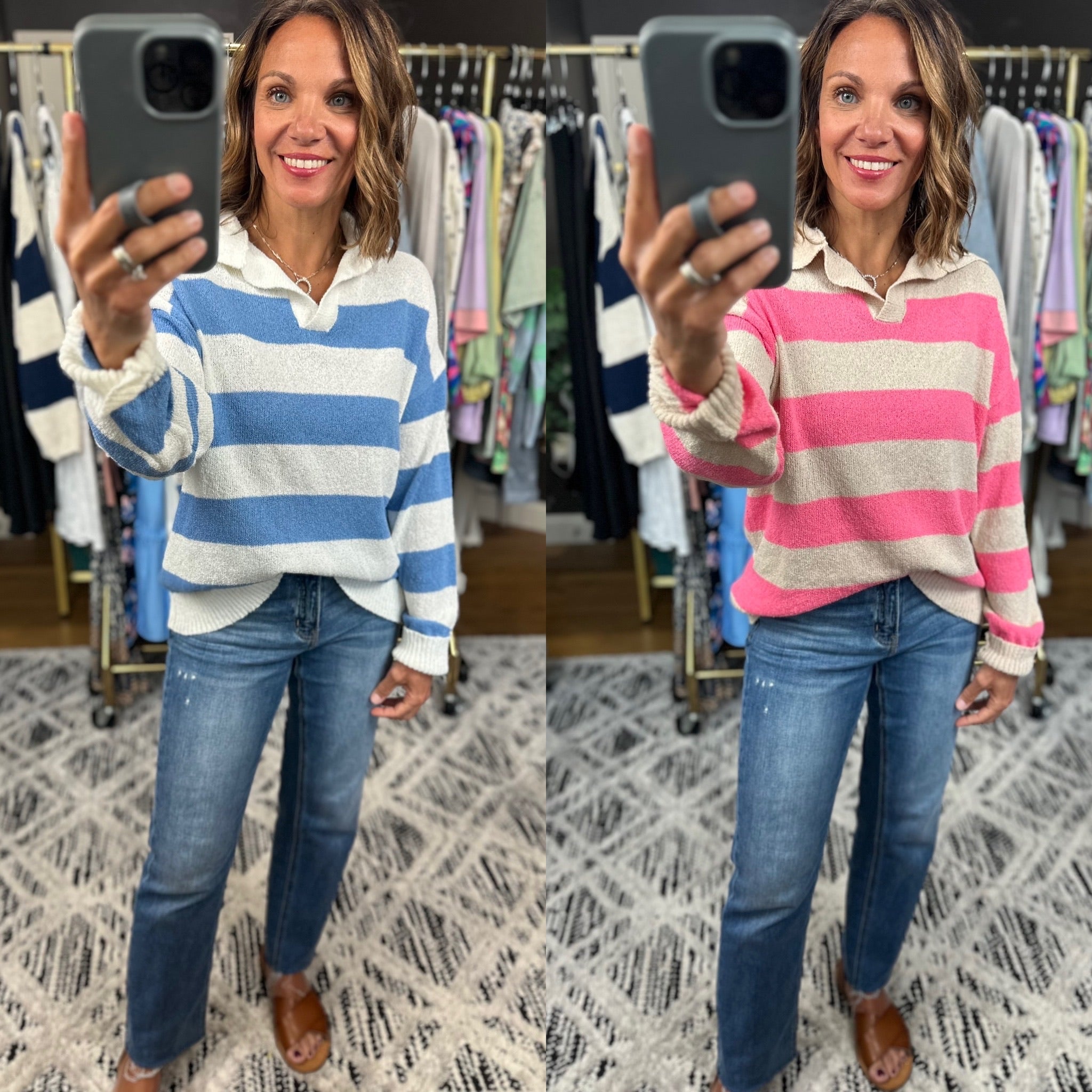 All Worthwhile Striped Sweater-Sweaters-Wishlist-Anna Kaytes Boutique, Women's Fashion Boutique in Grinnell, Iowa