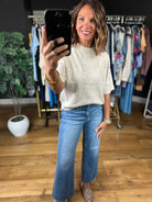 On The Record Knit Top-Short Sleeves-Blu Pepper-Anna Kaytes Boutique, Women's Fashion Boutique in Grinnell, Iowa