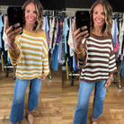 All Figured Out Striped Knit Top-Sweaters-Vine & Love-Anna Kaytes Boutique, Women's Fashion Boutique in Grinnell, Iowa