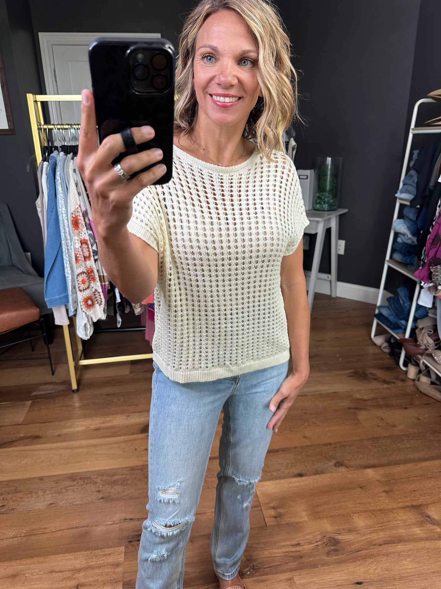 My Decision Crochet Knit Top - Cream-Wishlist-Anna Kaytes Boutique, Women's Fashion Boutique in Grinnell, Iowa