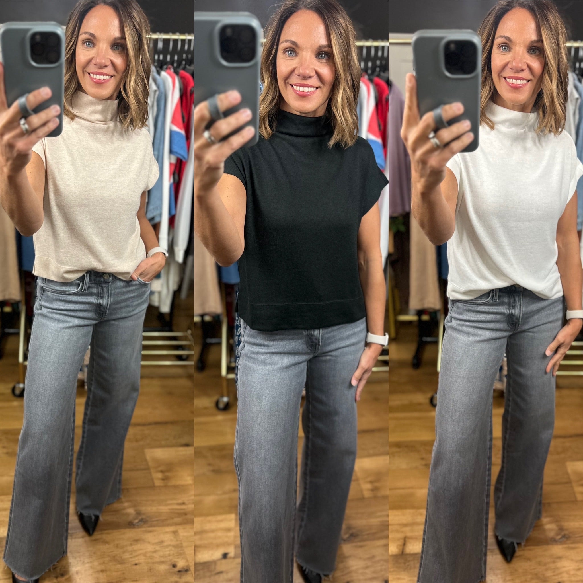 Not Too Far Knit Turtle-Neck Top-Sweaters-Entro-Anna Kaytes Boutique, Women's Fashion Boutique in Grinnell, Iowa