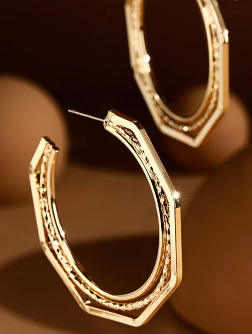 The Haley Gold Hoop-Earrings-Anna Kaytes Boutique-Anna Kaytes Boutique, Women's Fashion Boutique in Grinnell, Iowa