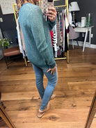 Power Of Us Crew Sweater - Peacock-Staccato-Anna Kaytes Boutique, Women's Fashion Boutique in Grinnell, Iowa