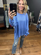 All We Know Oversized Knit Sweater - Periwinkle Blue-Sweaters-Easel-Anna Kaytes Boutique, Women's Fashion Boutique in Grinnell, Iowa