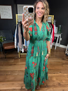 Feelings of Floral Tiered Maxi Dress - Green-THML-Anna Kaytes Boutique, Women's Fashion Boutique in Grinnell, Iowa