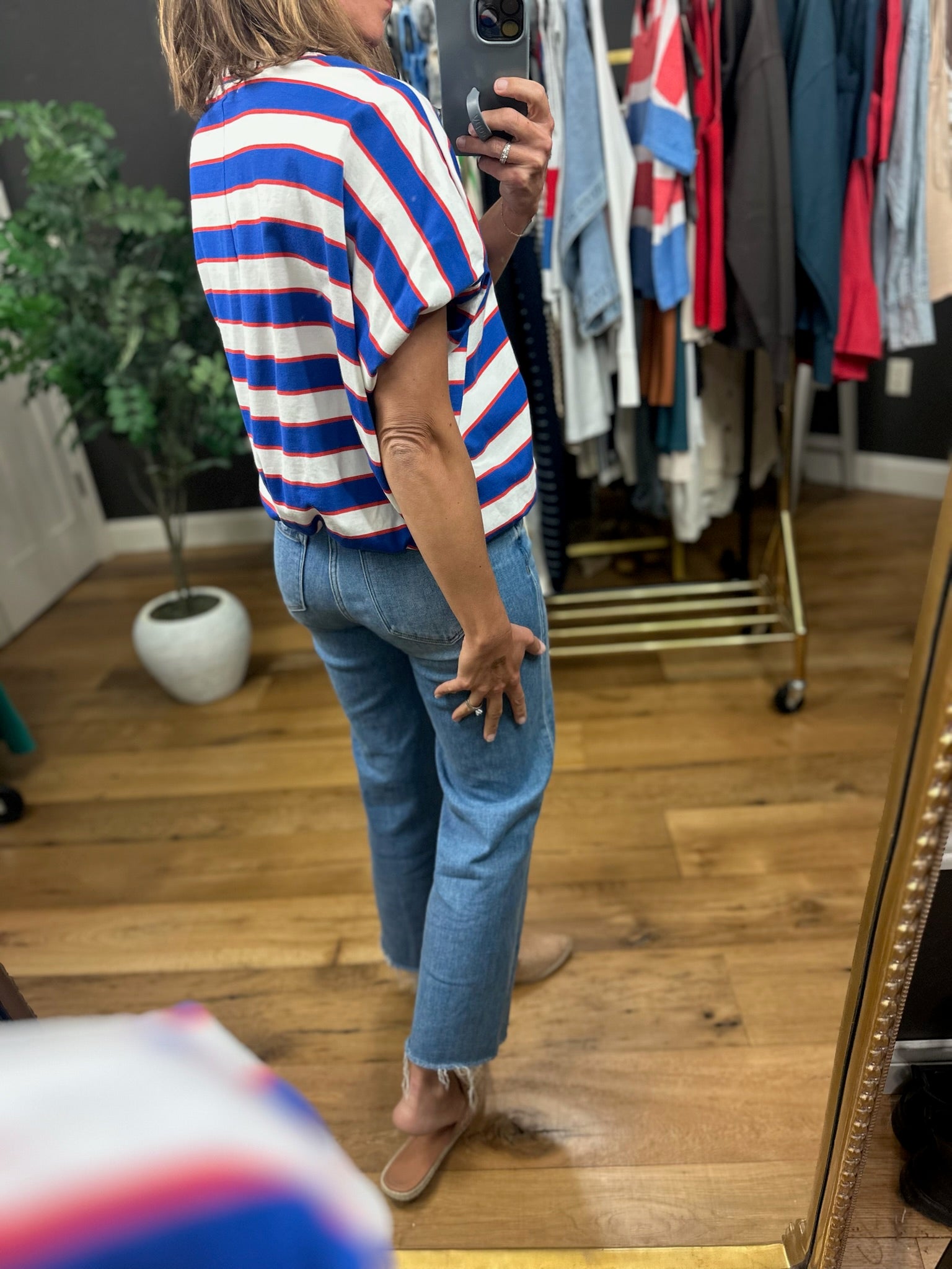 Liberty Hero Striped Top-Short Sleeves-Wishlist-Anna Kaytes Boutique, Women's Fashion Boutique in Grinnell, Iowa