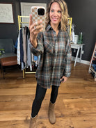 Long Road Ahead Oversized Plaid Flannel - Grey-Aemi & Co-Anna Kaytes Boutique, Women's Fashion Boutique in Grinnell, Iowa