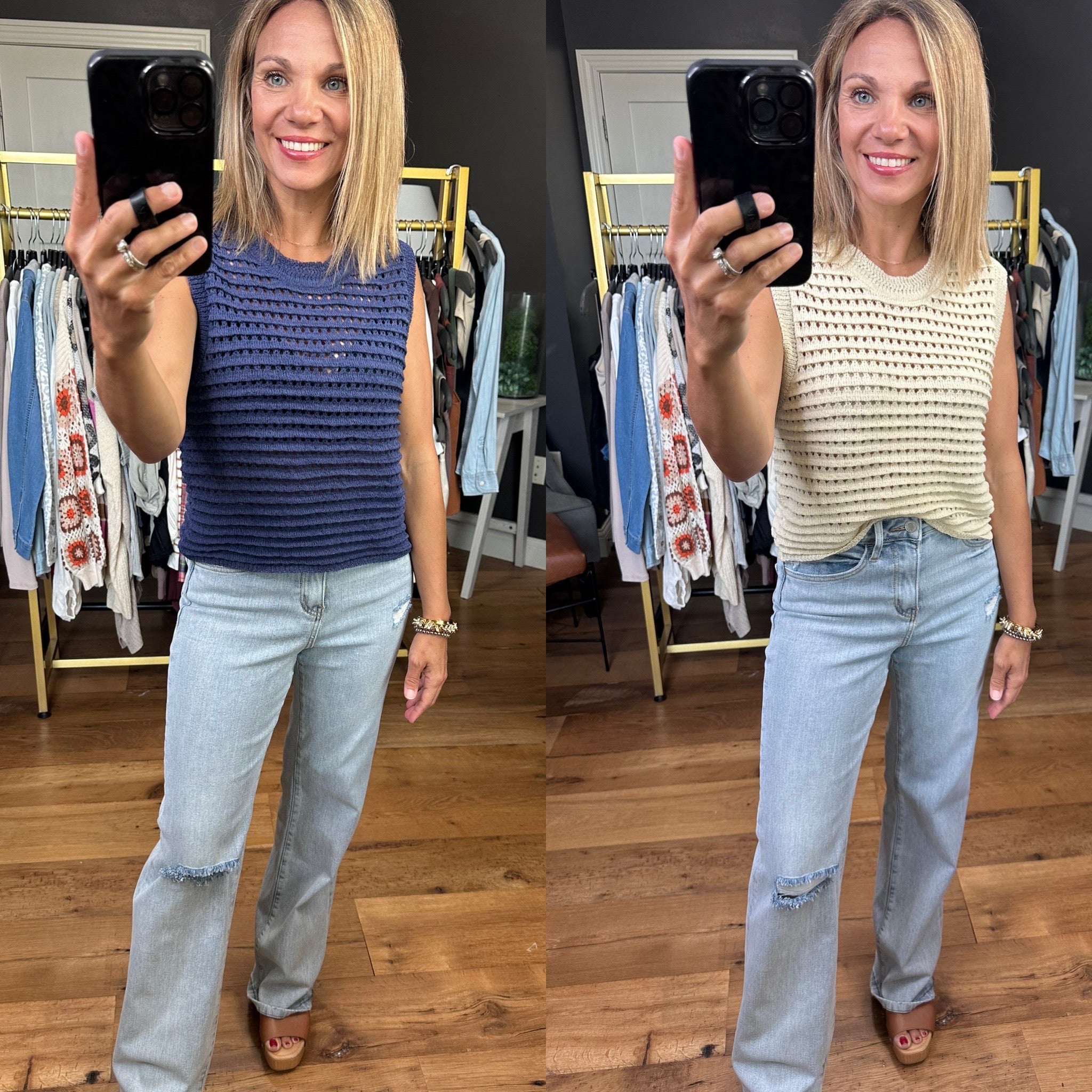 **In True Comfort Crochet Knit Top - Multiple Options-Short Sleeves-By together W1459-Anna Kaytes Boutique, Women's Fashion Boutique in Grinnell, Iowa