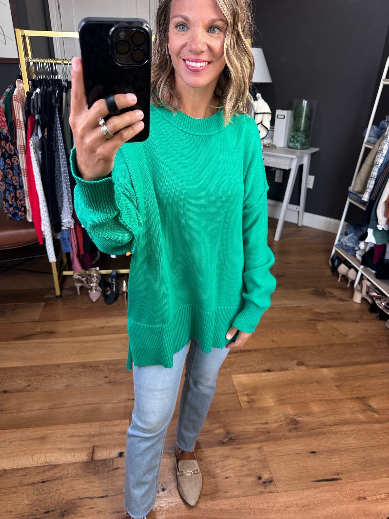 This Kind Of Place Oversized Sweater With Side-Slit Detail - Multiple Options