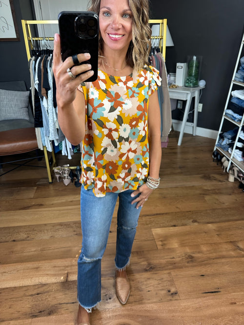 Make It About Me Floral Top - Mustard Multi