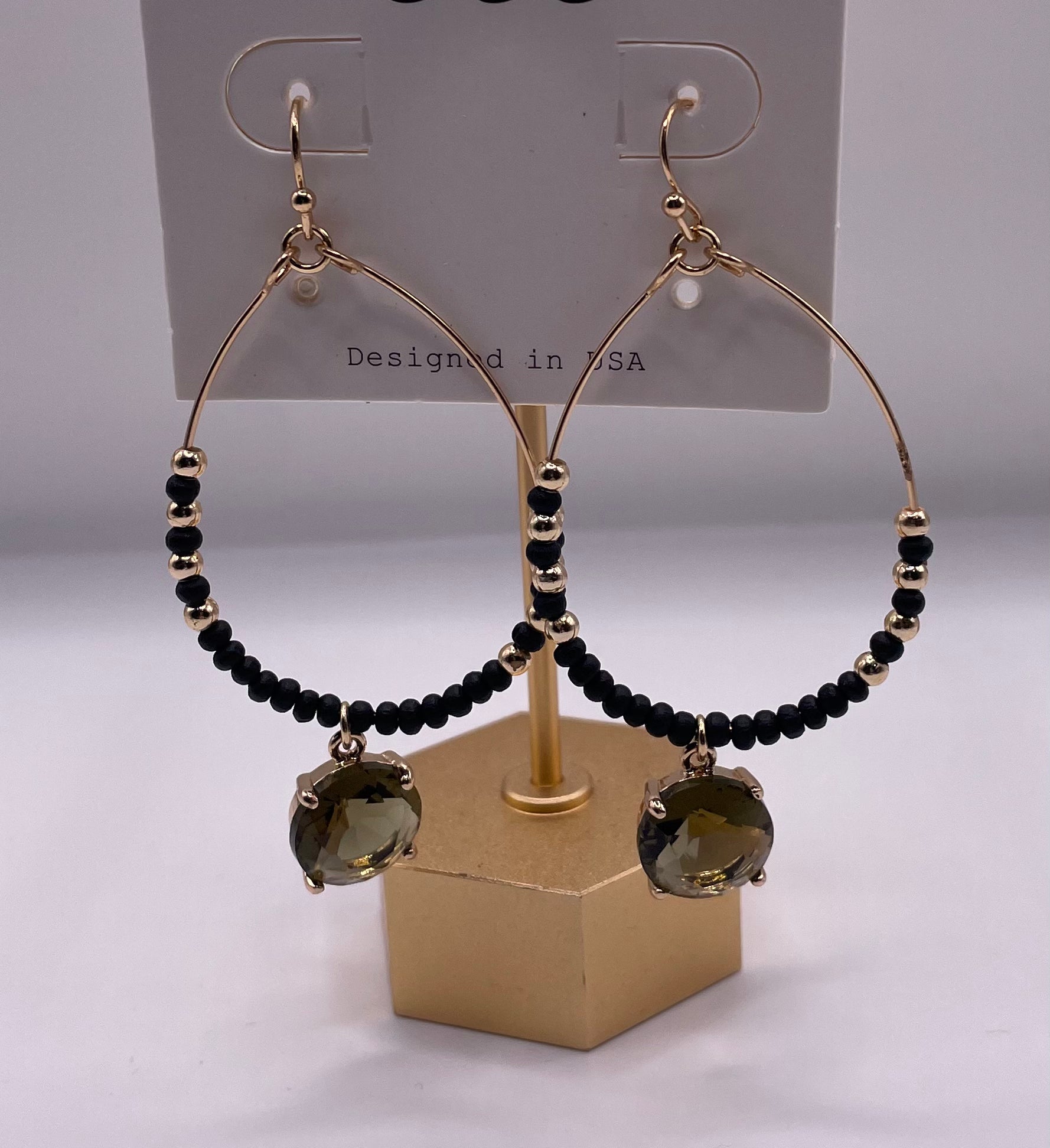 Beaded Teardrop Jewel Earring-Earrings-Anna Kaytes Boutique-Anna Kaytes Boutique, Women's Fashion Boutique in Grinnell, Iowa