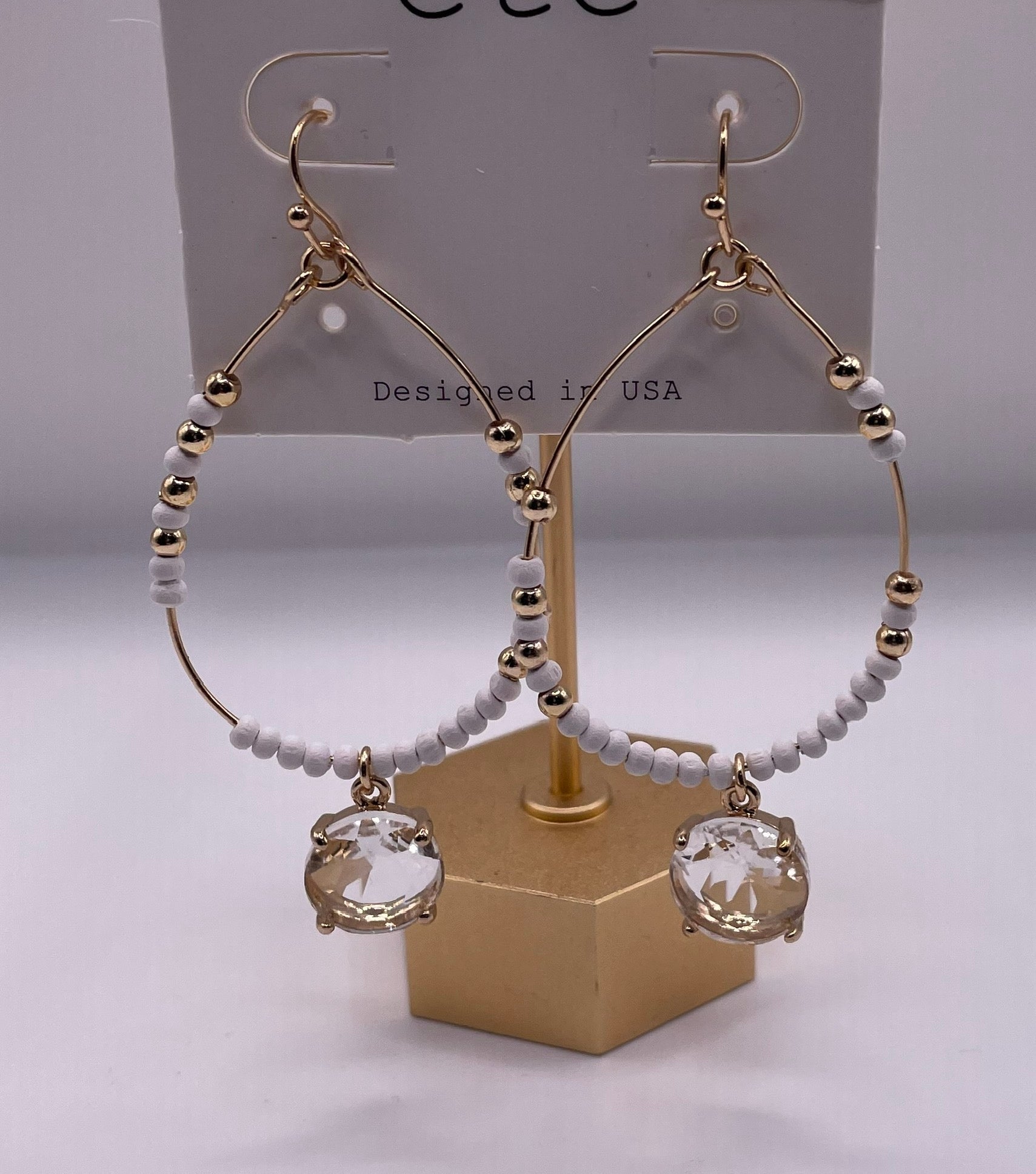 Beaded Teardrop Jewel Earring-Earrings-Anna Kaytes Boutique-Anna Kaytes Boutique, Women's Fashion Boutique in Grinnell, Iowa