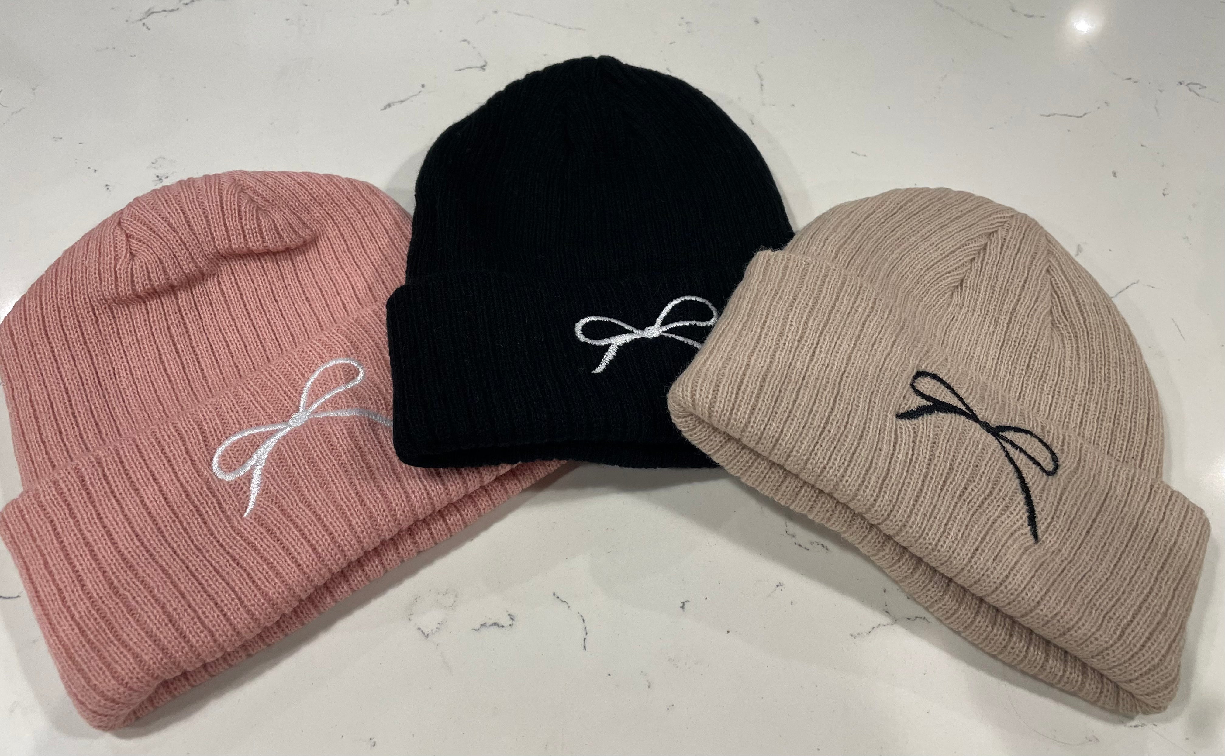 Bow Beanie-Beanies-Zenana-Anna Kaytes Boutique, Women's Fashion Boutique in Grinnell, Iowa