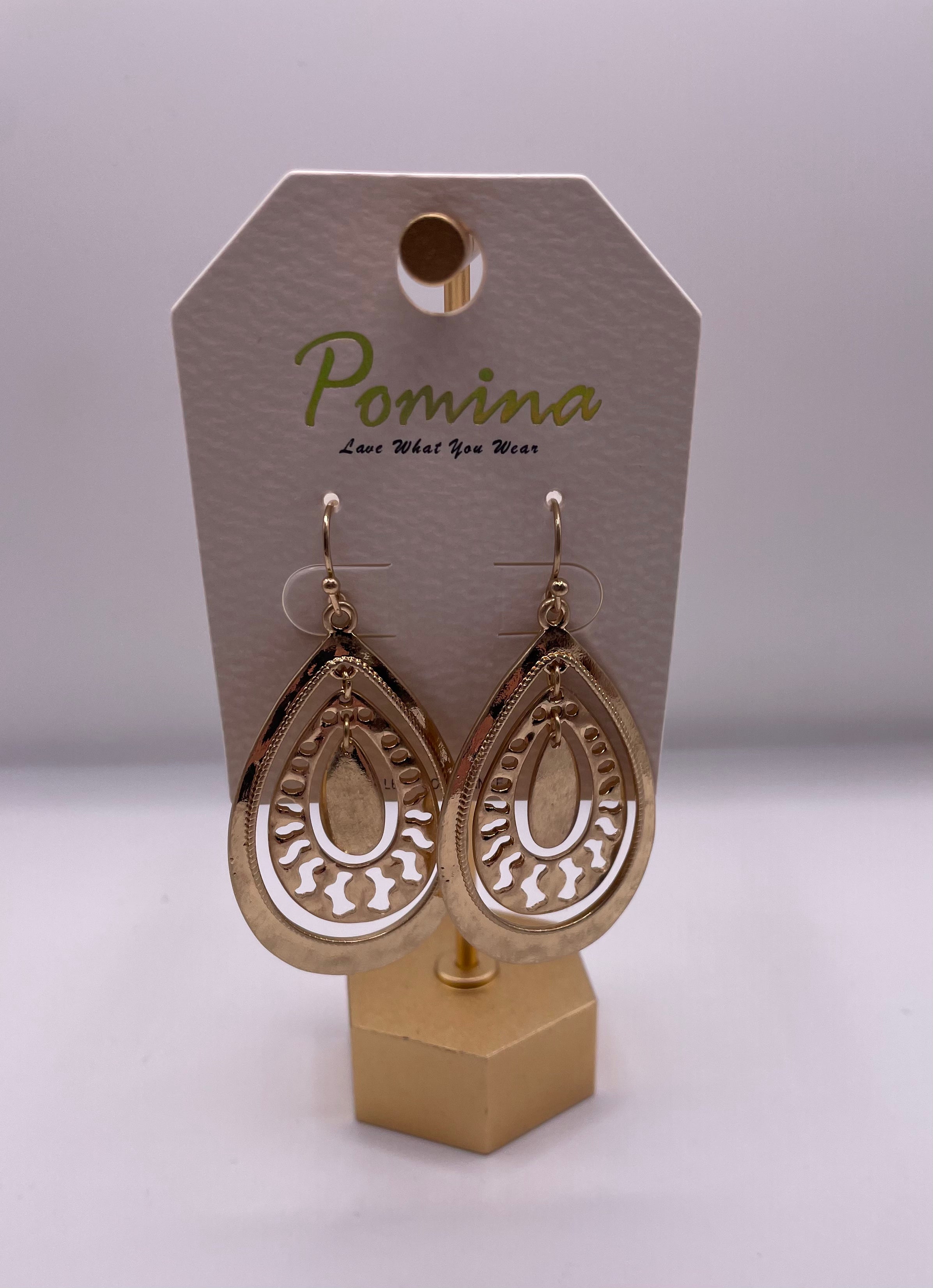 Layered Teardrop Earring- Matte Gold-Earrings-Anna Kaytes Boutique-Anna Kaytes Boutique, Women's Fashion Boutique in Grinnell, Iowa