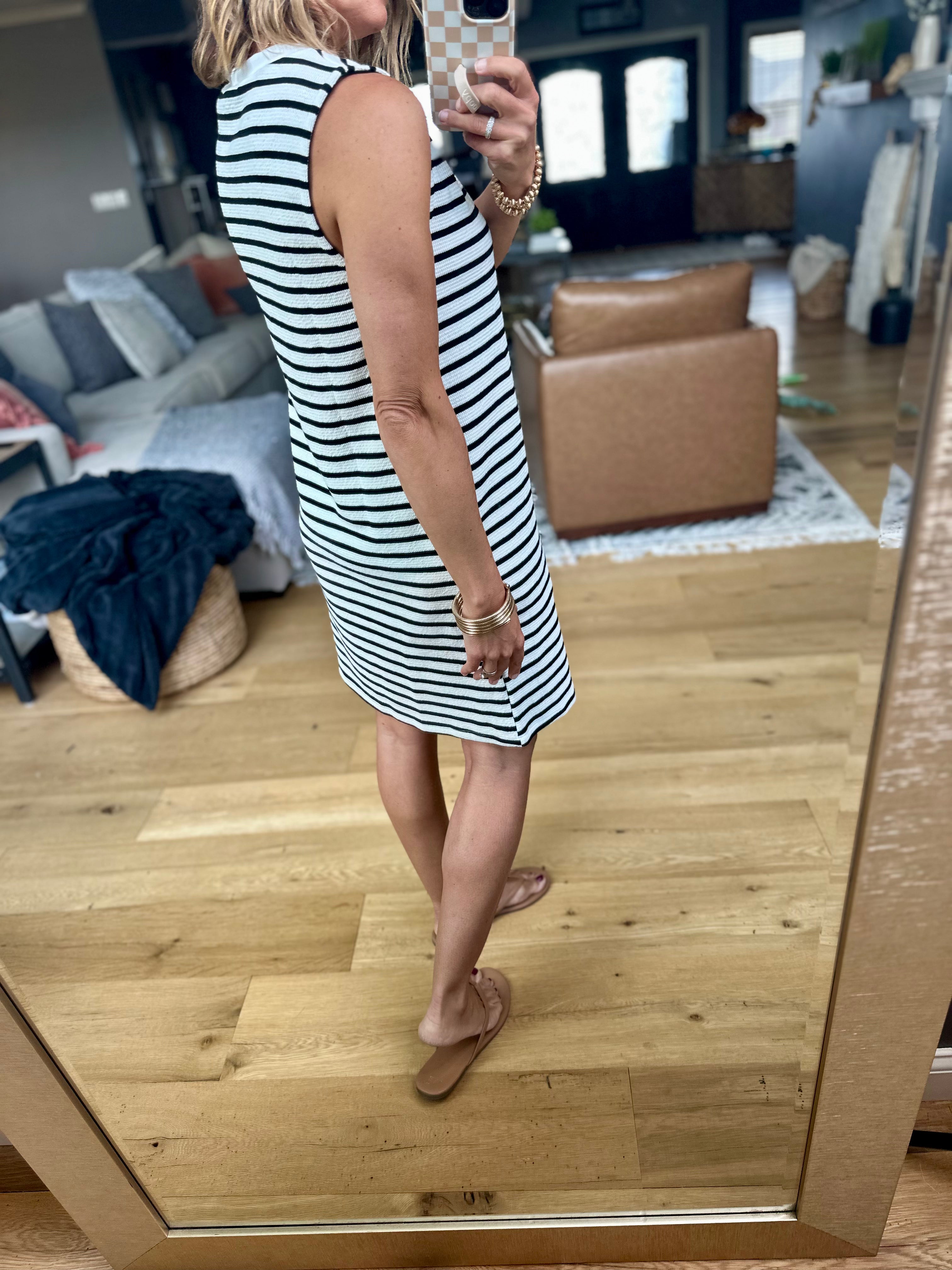 Life To Live Striped Pocket Dress - Ivory/Black-Staccato-Anna Kaytes Boutique, Women's Fashion Boutique in Grinnell, Iowa