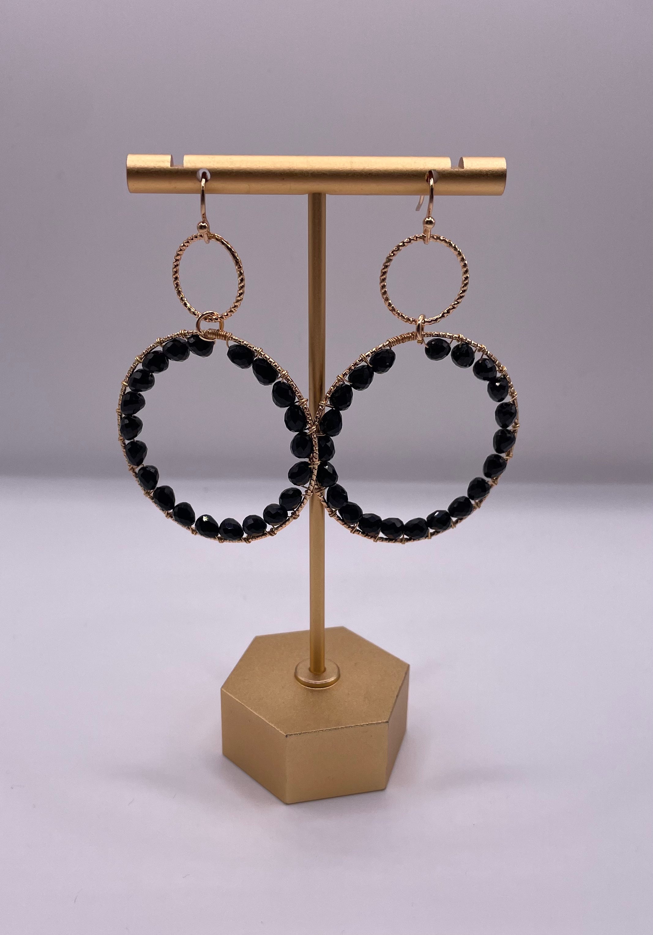 Kristina Beaded Hoop Earrings-Earrings-Anna Kaytes Boutique-Anna Kaytes Boutique, Women's Fashion Boutique in Grinnell, Iowa
