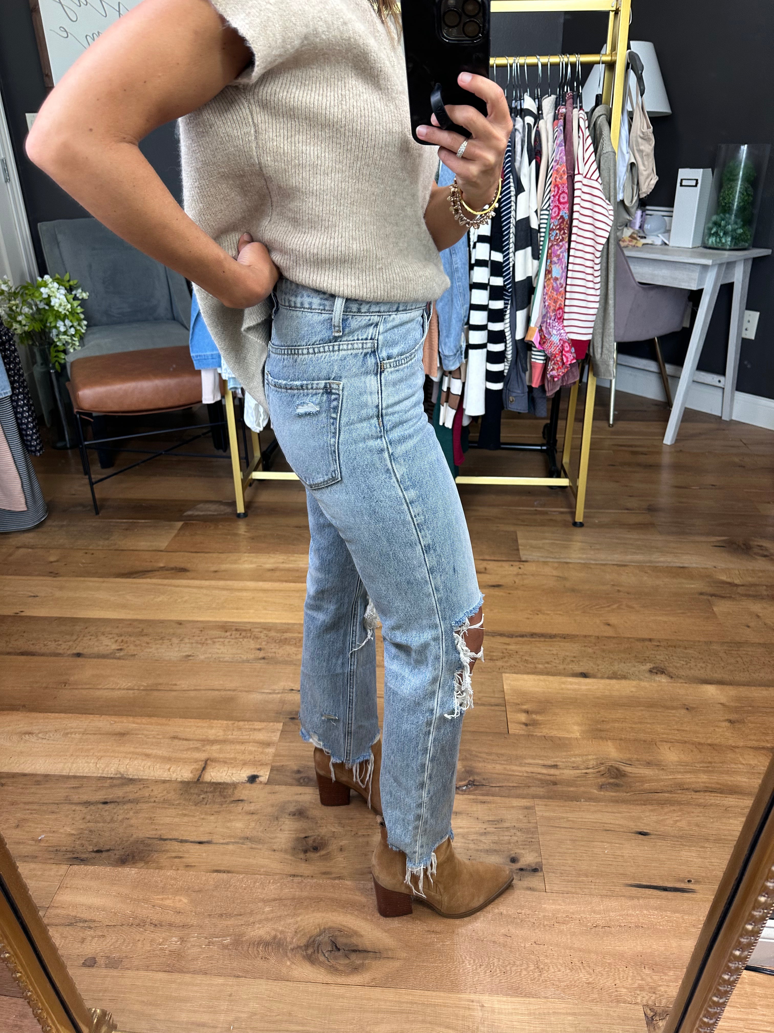 The Mallory Distressed Mom Jean-Jeans-Vervet-Anna Kaytes Boutique, Women's Fashion Boutique in Grinnell, Iowa