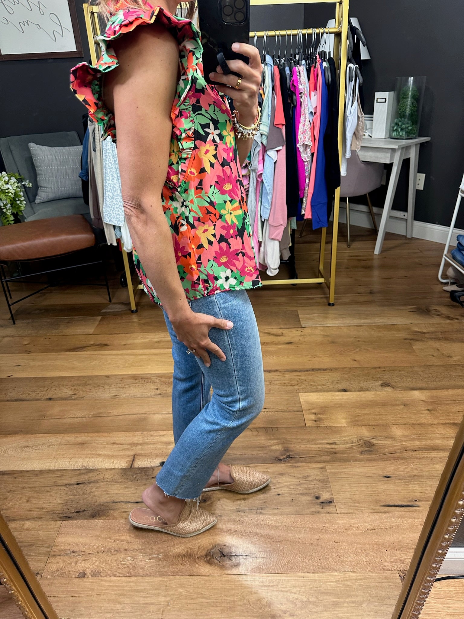 Make the Most Sense Floral Top - Black-Long Sleeves-She & Sky sy6459-Anna Kaytes Boutique, Women's Fashion Boutique in Grinnell, Iowa