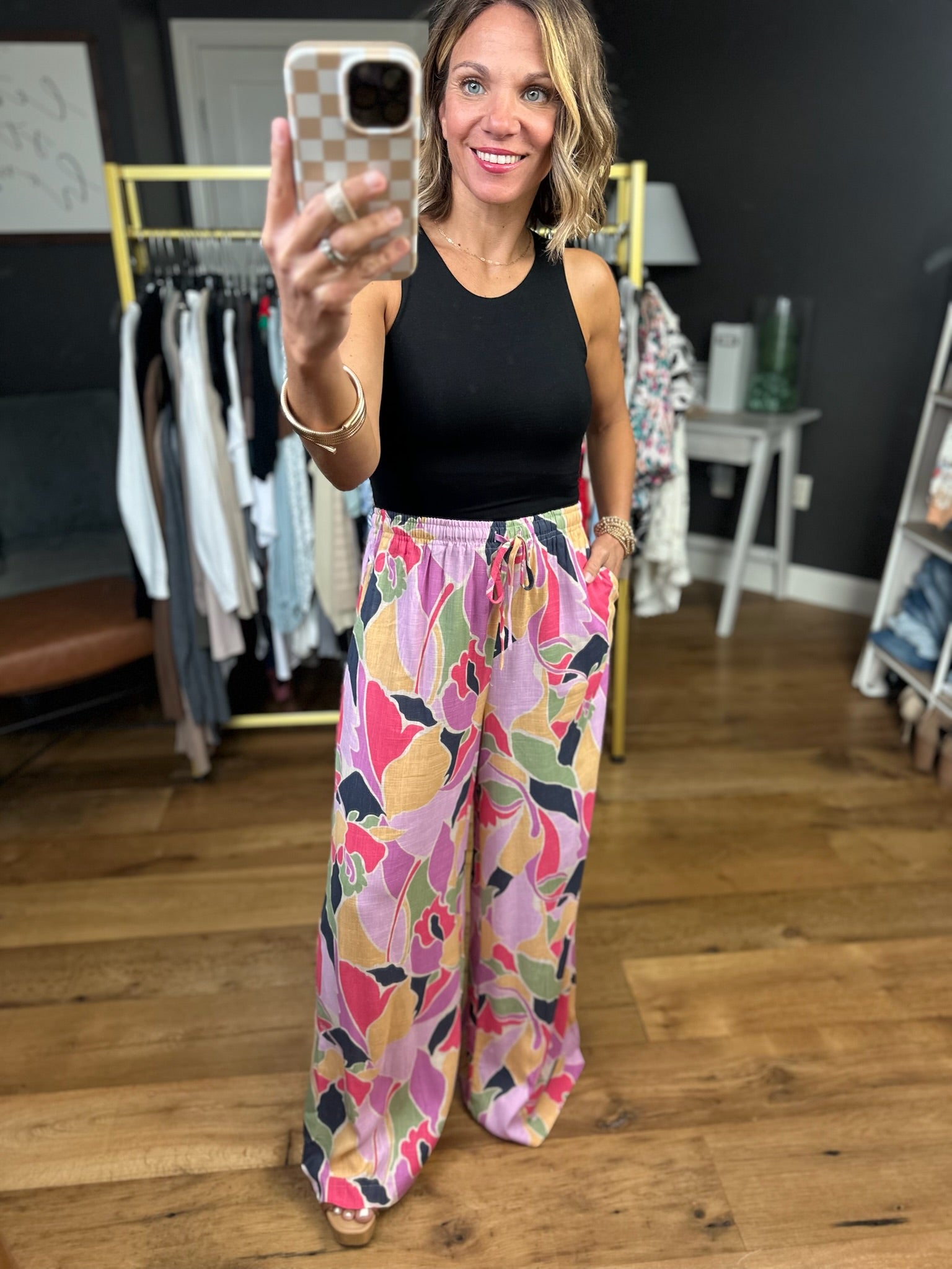 Wild At Heart Patterned Wide-Leg Pants - Lilac Pink-Easel-Anna Kaytes Boutique, Women's Fashion Boutique in Grinnell, Iowa